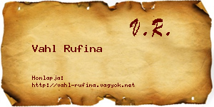 Vahl Rufina névjegykártya
